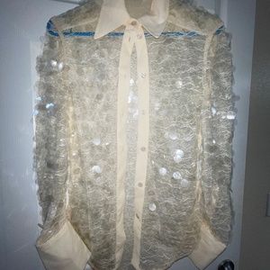 Zara sparkly circle sequined top